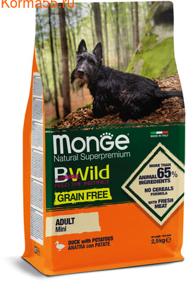   Monge Dog BWild GRAIN FREE Mini Anatra (  ) (,  1)
