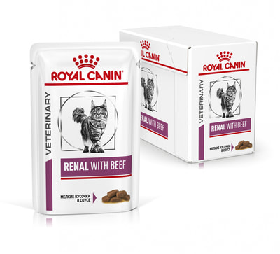 Влажный корм Royal canin RENAL C ГОВЯДИНОЙ пауч (фото, вид 1)