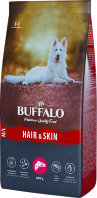 Сухой корм MR. BUFFALO DOG HAIR & SKIN С ЛОСОСЕМ (фото, вид 1)