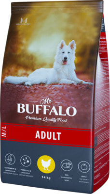 Сухой корм MR. BUFFALO DOG ADULT M/L С КУРИЦЕЙ (фото, вид 1)