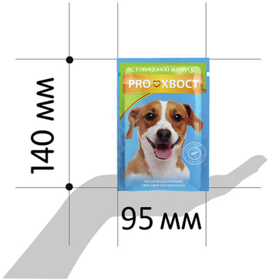 Влажный корм PROХВОСТ для собак с говядиной 85гр (фото, вид 3)