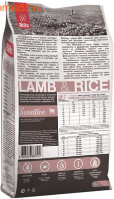 Сухой корм BLitz Sensitive Lamb & Rice Puppy All Breeds (фото, вид 1)