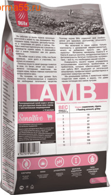 Сухой корм Blitz Sensitive Lamb (фото, вид 1)