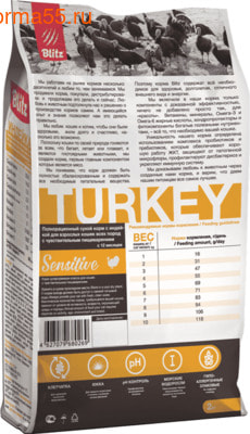 Сухой корм Blitz Sensitive Turkey (фото, вид 1)