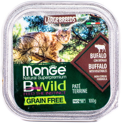 Влажный корм Monge BWild Cat Grain Free (буйвол и овощи) (фото, вид 1)