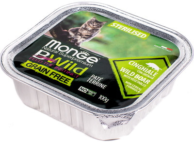 Влажный корм Monge BWild Cat Grain Free для стерилизованных кошек (кабан с овощами) (фото, вид 3)