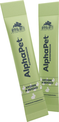Крем-лакомство для кошек AlphaPet Superpremium с кроликом и яблоком (вид 2) Крем-лакомство для кошек AlphaPet Superpremium с кроликом и яблоком (фото, вид 2)