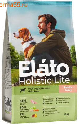 Сухой корм Elato Adult Dog All Breeds Rabbit & Turkey / Picky Eater (вид 1) Сухой корм Elato Adult Dog All Breeds Rabbit & Turkey / Picky Eater (фото, вид 1)