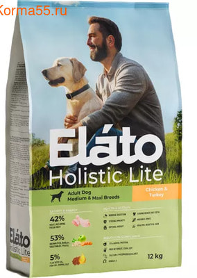 Сухой корм Elato Adult Dog Medium & Maxi Breeds Chicken & Turkey (вид 1) Сухой корм Elato Adult Dog Medium & Maxi Breeds Chicken & Turkey (фото, вид 1)