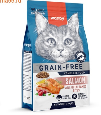 Сухой корм Wanpy Cat беззерновой с лососем (вид 1) Сухой корм Wanpy Cat беззерновой с лососем (фото, вид 1)