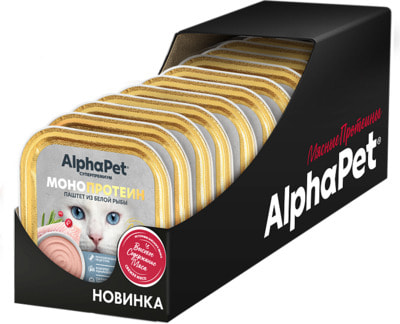 Влажный корм AlphaPet МОНОПРОТЕИН с белой рыбой (вид 2) Влажный корм AlphaPet МОНОПРОТЕИН с белой рыбой (фото, вид 2)