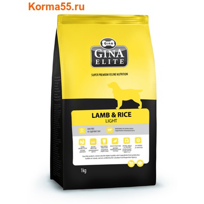 Сухой корм Gina Elite Dog lamb & rice light