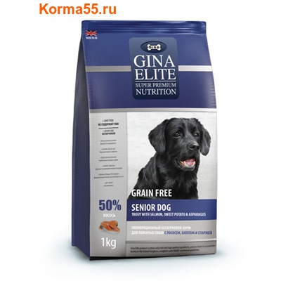 Gina Elite Grain Free Senior Dog Trout, Salmon, Sweet Potato, Asparagus ()