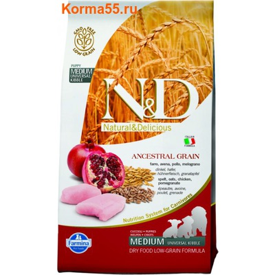 Farmina N&D Low Grain Chicken & Pomegranate Puppy Medium & Maxi