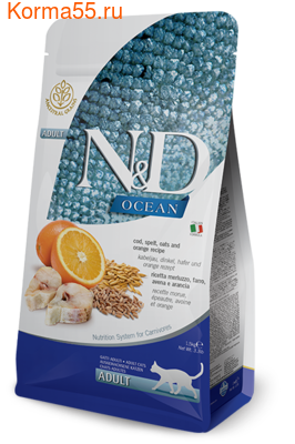   Farmina N&D Low Grain Cat Ocean Cod, spelt, oats & Orange Adult ()