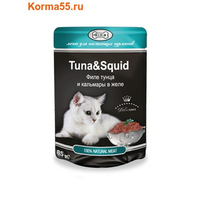 Влажный корм GINA Tuna & Squid — Тунец с кальмаром (фото)