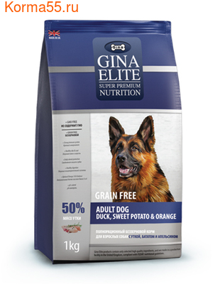 Gina Elite Grain Free Adult Dog Duck, Sweet Potato, Orange ()