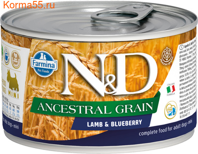  Farmina N&D Ancestral Grain Dog Mini Lamb & Blueberry