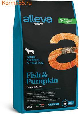   Alleva Natural Fish & Pumpkin Medium/Maxi