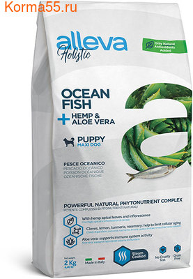 Сухой корм Alleva Holistic Ocean Fish + Hemp & Aloe vera Puppy Maxi