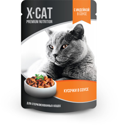 Влажный корм X-Cat с индейкой в соусе (фото)