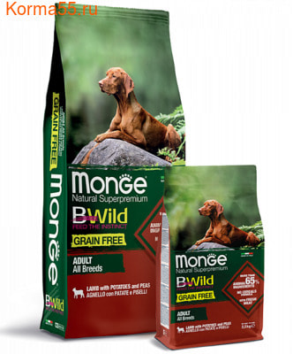   Monge Dog BWild GRAIN FREE All Breeds Adult Agnello (  ) ()