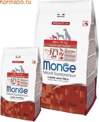   Monge Dog Monoprotein Mini Puppy & Junior Lamb (  ) ()