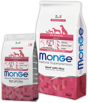 Сухой корм Monge Dog Monoprotein All Breeds Beef (говядина и рис) (фото)