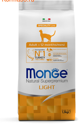 Сухой корм Monge Cat Speciality Light (индейка) (фото)