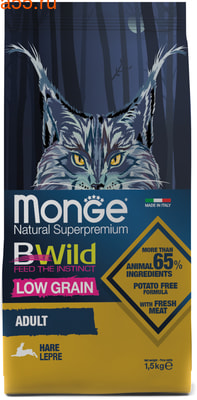   Monge Cat BWild LOW GRAIN Hare () ()