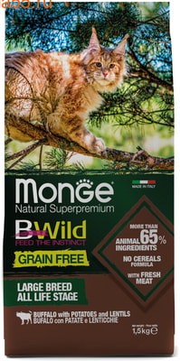 Сухой корм Monge Cat BWild GRAIN FREE Buffalo (буйвол) (фото)