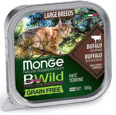 Влажный корм Monge BWild Cat Grain Free (буйвол и овощи) (фото)