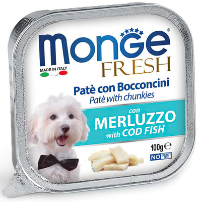 Влажный корм MONGE DOG FRESH с треской (фото)