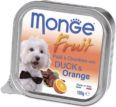 Влажный корм MONGE DOG FRUIT с уткой и апельсином (фото)