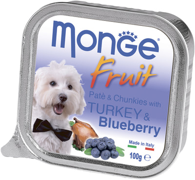 Влажный корм MONGE DOG FRUIT с индейкой и черникой (фото)
