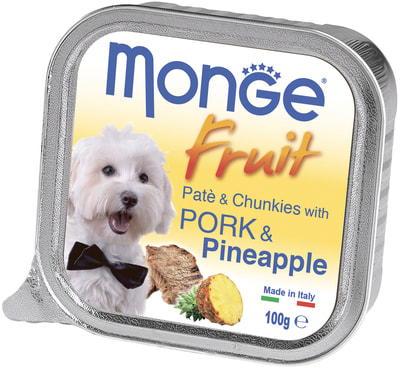 Влажный корм MONGE DOG FRUIT со свининой и ананасом (фото)