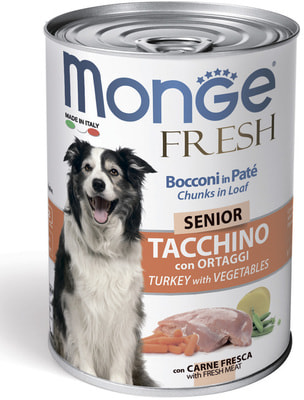 Влажный корм MONGE DOG FRESH c индейкой и овощами (фото)