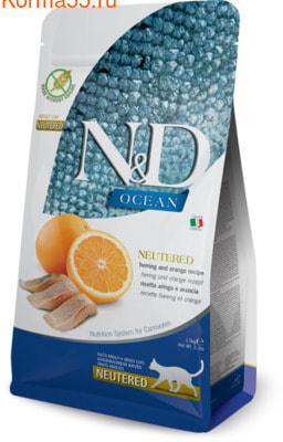 Сухой корм Farmina N&D Adult Neutered Herring and orange