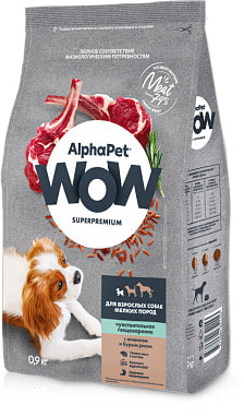 Сухой корм ALPHAPET WOW для собак мелких пород (ягненок и рис) (фото)