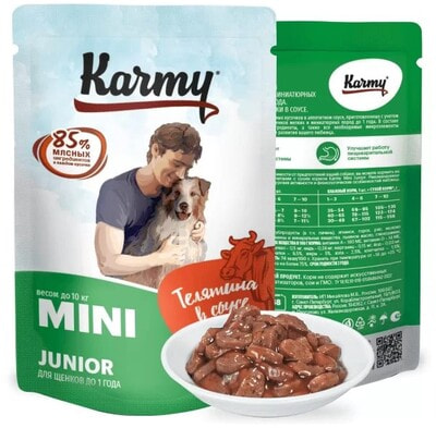 Влажный корм Karmy Mini Junior (телятина в соусе)
