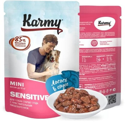 Влажный корм Karmy Sensitive Mini (Лосось в соусе)