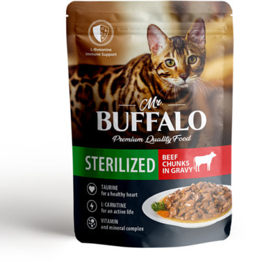 Влажный корм Mr.Buffalo Sterilised с говядиной в соусе (фото)
