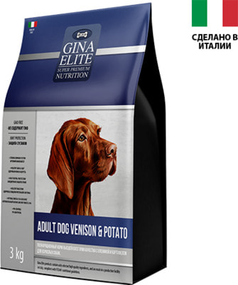 Сухой корм Gina Elite Adult Dog Venison & Potato