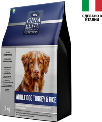 Сухой корм Gina Elite Adult Dog Turkey & Rice