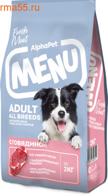 Сухой корм AlphaPet MENU для собак (с говядиной) (фото)