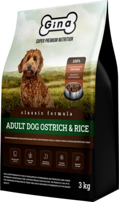  Gina Adult Dog Ostrich & Rice