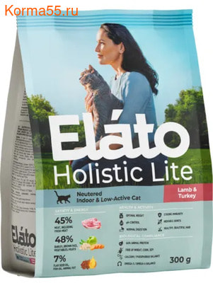 Сухой корм Elato Neutered / Indoor & Low-Active Cat / Lamb & Turkey Сухой корм Elato Neutered / Indoor & Low-Active Cat / Lamb & Turkey (фото)