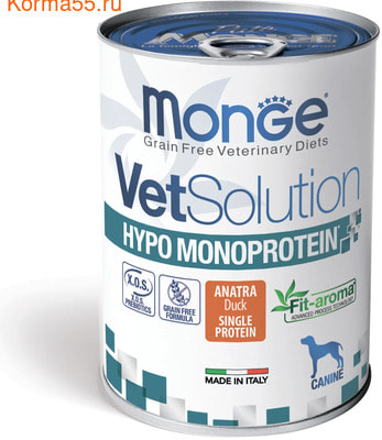 Влажный корм Monge VetSolution Dog Hypo Monoprotein DUCK Влажный корм Monge VetSolution Dog Hypo Monoprotein DUCK (фото)