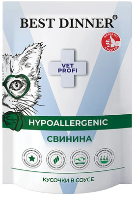 Влажный корм Best Dinner Vet Profi Hypoallergenic кусочки в соусе Свинина Влажный корм Best Dinner Vet Profi Hypoallergenic кусочки в соусе Свинина (фото)