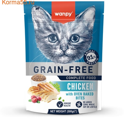 Сухой корм Wanpy Cat беззерновой с курицей для котят Сухой корм Wanpy Cat беззерновой с курицей для котят (фото)